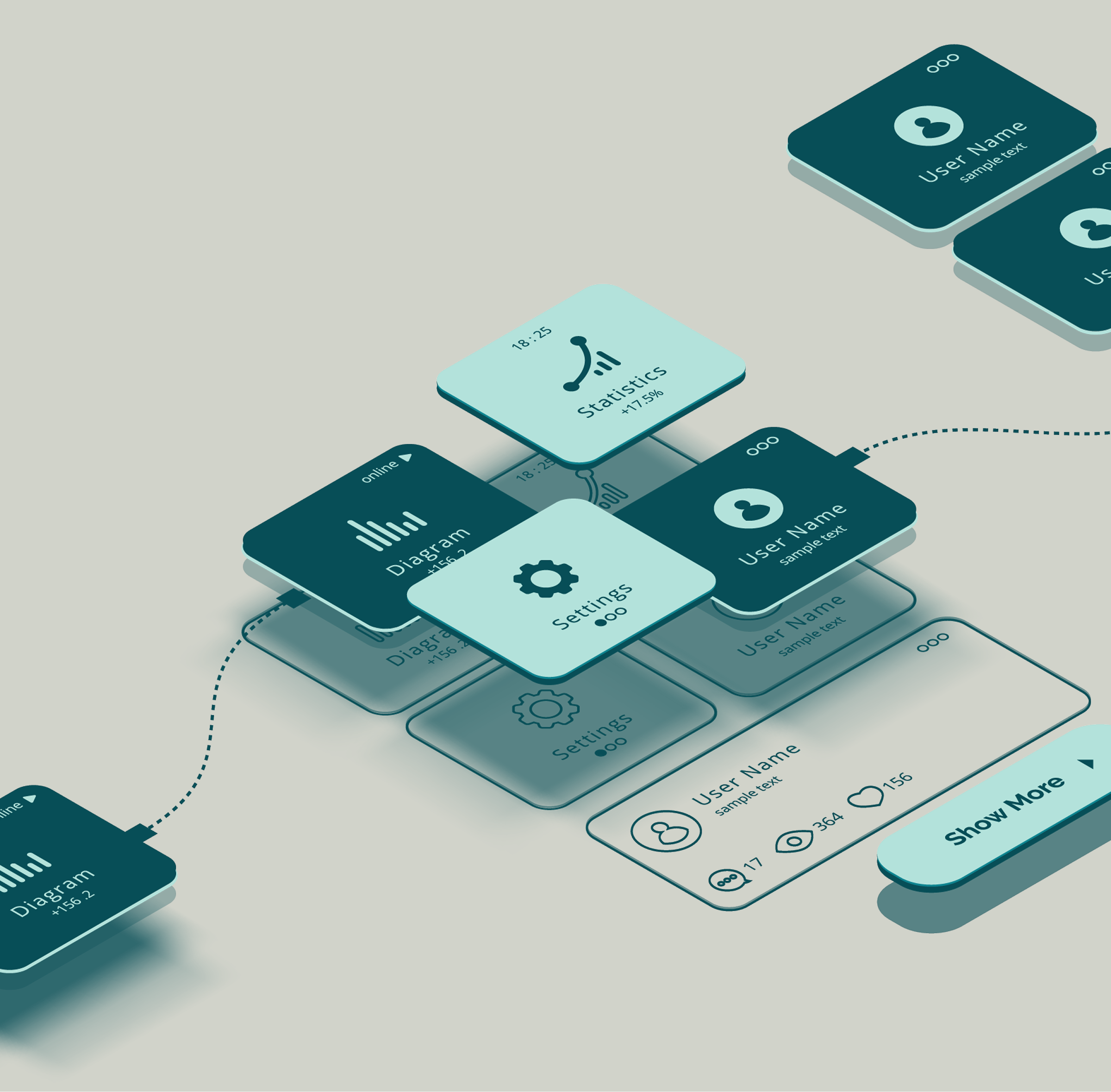 A diagram illustrating a system with various icons representing different components and their connections.