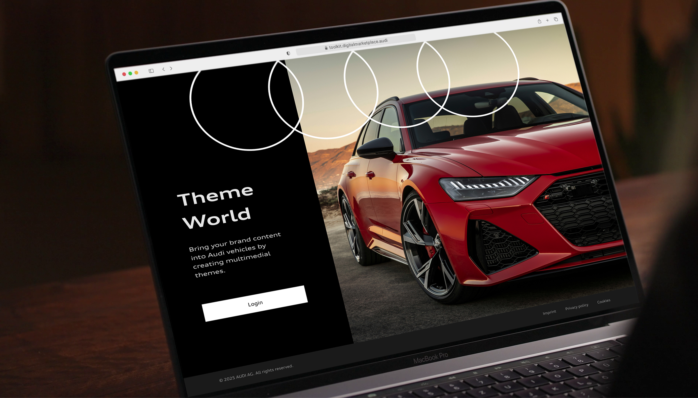 Sleek Audi website design showcasing modern cars and user-friendly navigation